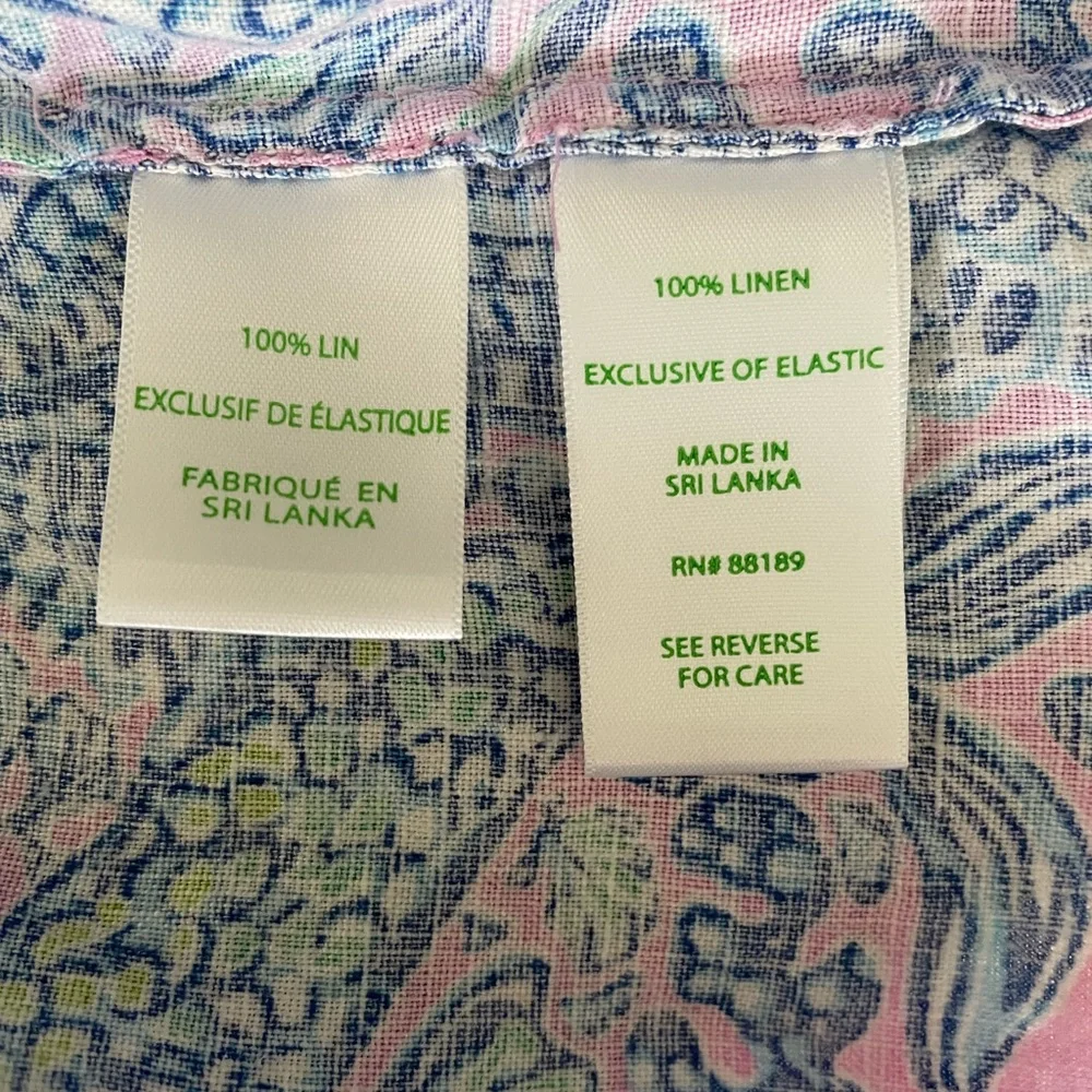 Lilly Pulitzer Leanne Off-the-Shoulder Top – XS 100% Linen MINT CONDITION